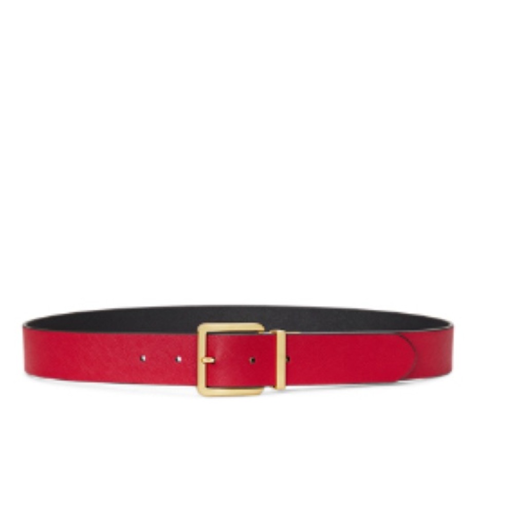 Ralph Lauren Red and Gold Leather Belt
